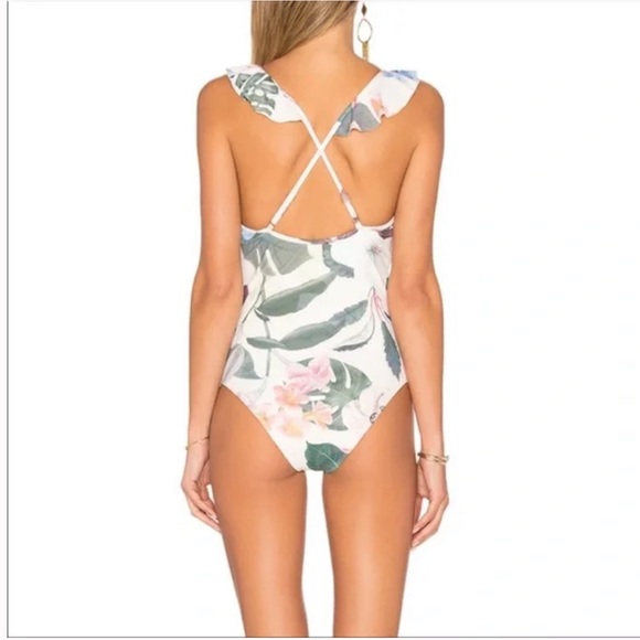 Lovers and friends floral ruffle one piece bathing suit size small - Picture 5 of 12